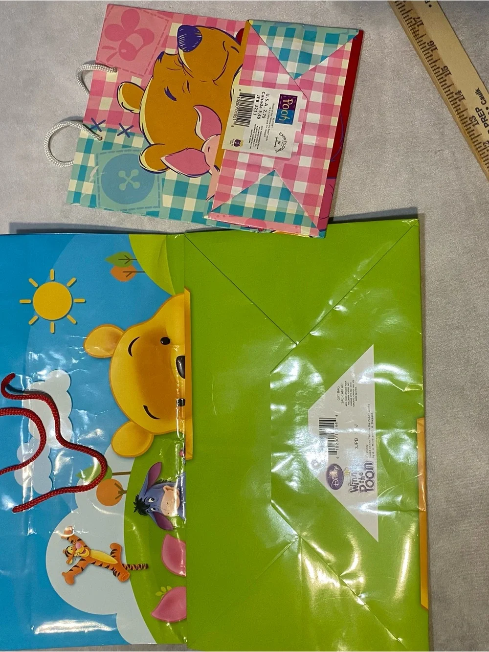 Winnie The Pooh Gift Bag Lot Of 2